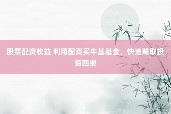 股票配资收益 利用配资买牛基基金，快速赚取投资回报